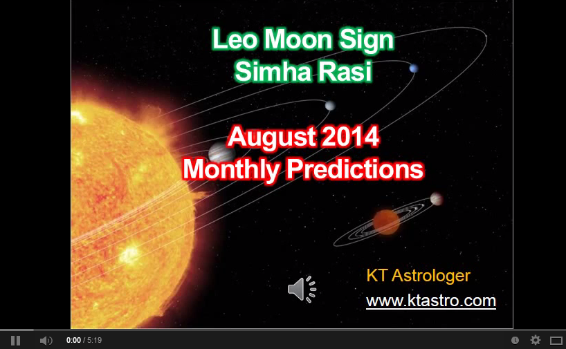 August 2014 Monthly Rasi Palan Astrology Predictions For Simha Rasi